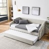 VYNXARIA Cozy Beige Linen Twin Daybed with Hidden Trundle: Tufted Sofa - Style Comfort for Small Spaces - 2 of 4
