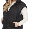 Plus Size Diamond Quilted Hooded Puffer Vest-White Mark - 4 of 4