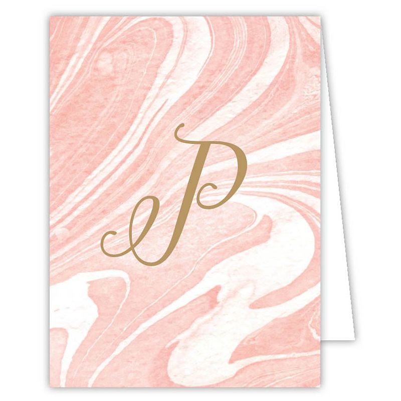 10ct Marble Note Cards - Monogram P, 1 of 2