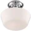 Regency Hill Schoolhouse Rustic Farmhouse Ceiling Light Semi Flush Mount Fixture 12" Set of 2 Chrome Metal White Glass Shade for Bedroom - 4 of 4