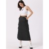 INSPIRE CHIC Women's Midi Trendy Y2K Zip High Waisted Straight Long Skirt - 4 of 4