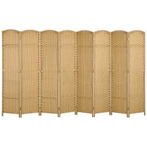 Aghana Digitals 8-Panel Freestanding Room Divider: 5.6' Tall Nature Wood Privacy Screen with Pine - 1 of 4