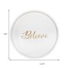 HomeRoots 14" White And Gold Believe Round Serving Tray With Handles - 3 of 4