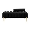 Alilang 24.4Inches Modern Upholstered Bench with Channel Tufting and Gold Metal Legs-Black - 2 of 4