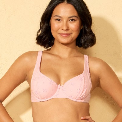 Wild Fable Women's Eyelet Underwire Bikini Top - Wild Fable™ Light Pink S — фото 3