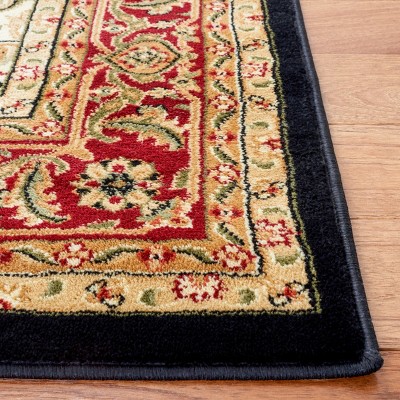 Lyndhurst Red and Black Synthetic 6' x 9' Hand-Knotted Area Rug