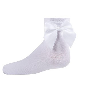 Memoi Girls' Silky Side Bow Anklet Socks - 1 of 4