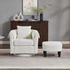 Wooakway Swivel Accent Chair with Ottoman Set Barrel Armchair with Removable Back Pillow with 2 Armrest Covers for Living Room Bedroom Office - 2 of 4