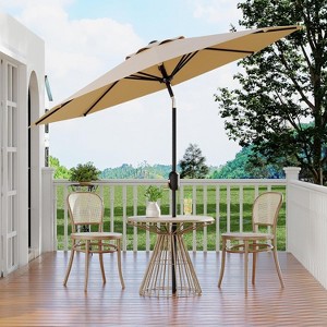 7.5ft Patio Umbrella, Table Umbrella Outdoor Patio with Crank Lift & Push Button Tilt, 6 Sturdy Ribs for Yard, Deck, Pool - 1 of 4