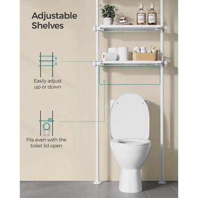 Pearl White Adjustable Over-the-Toilet Storage Shelf