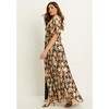 June + Vie by Roaman's Women's Plus Size Metallic Printed Maxi Dress - 4 of 4