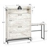51" Tall Narrow Shoe Cabinet with 2 Flip Drawers, Rustic Farmhouse Entryway Shoe Storage Cabinet with Adjustable Shelves for Hallway Living Room - 3 of 4