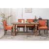 Okak Retro Dining Chairs Set of 2, Comfy Fabric Chairs with Thick Cushions, Kitchen Side Chairs with Solid Wood Legs Bronze Nail Head - 2 of 4