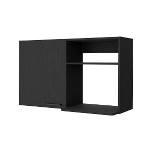 HomeRoots 39" Black Accent Cabinet With Two Shelves - 1 of 4
