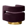 Velvet Edise Swivel Barrel Chair Living Room Accent Chair with Metal Base  | Karat Home - 4 of 4