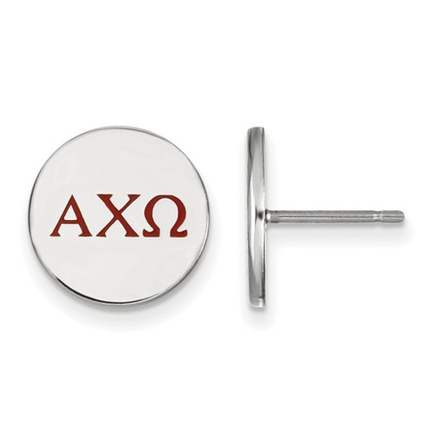 Black Bow Jewelry Sterling Silver Alpha Chi Omega Greek Life Stud Earring - image 1 of 3