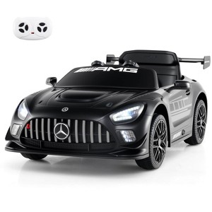 Costway Ride on Car Licensed Mercedes-AMG GT3 Kids Car with Remote Control 3 Speeds Black/Red/White - 1 of 4