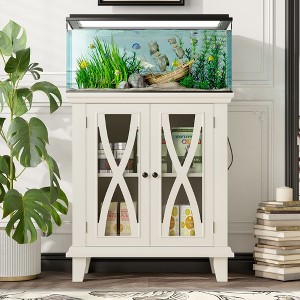 CAVINAS 2-in-1 Innovative Design Storage Cabinet with Fish Tank Stand & Power Outlets,Freestanding Aquarium Stand Furniture for Living Room,Hallway - 1 of 4