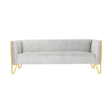 Vector Velvet 3 Seater Sofa Gray - Manhattan Comfort