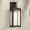 Possini Euro Design Tyne Modern Outdoor Wall Light Fixture Bronze 20 1/2" Seedy Glass for Post Exterior Barn Deck House Porch Yard Posts Patio Home - image 2 of 4