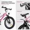 VASIP 20 inch Kids Mountain Bike for Girls Ages 7-12, 7-Speed, Dual Disc Brakes, Front Suspension- Pink - 4 of 4