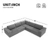 Luxury Modular L-Shaped Sectional Sofa, Convertible Floor Couch Set, Terrycloth Upholstered, 116*116 Inches - 3 of 4
