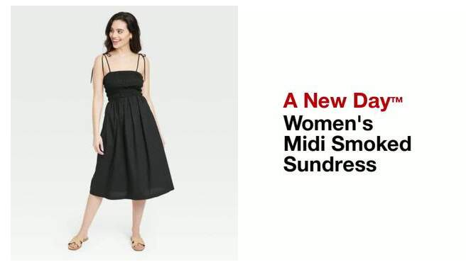 Women's Midi Smocked Sundress - A New Day™, 5 of 12, play video