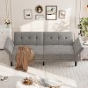 Sofa Bed,  Couch Bed with Deep Seat with Adjustable Backrest Armrest for Home Living Room - 3 of 4