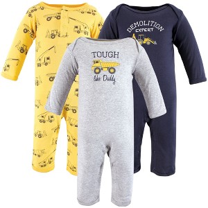 Hudson Baby Infant Boys Cotton Coveralls, Construction - 1 of 4