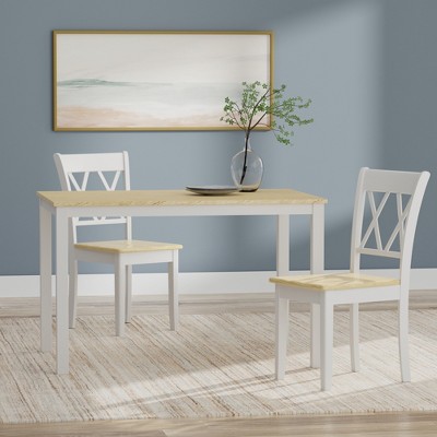 Glenwillow Home 48" Wood Dining Table + Double X-Back Dining Chairs Dining Set (3-Piece or 5-Piece Set)