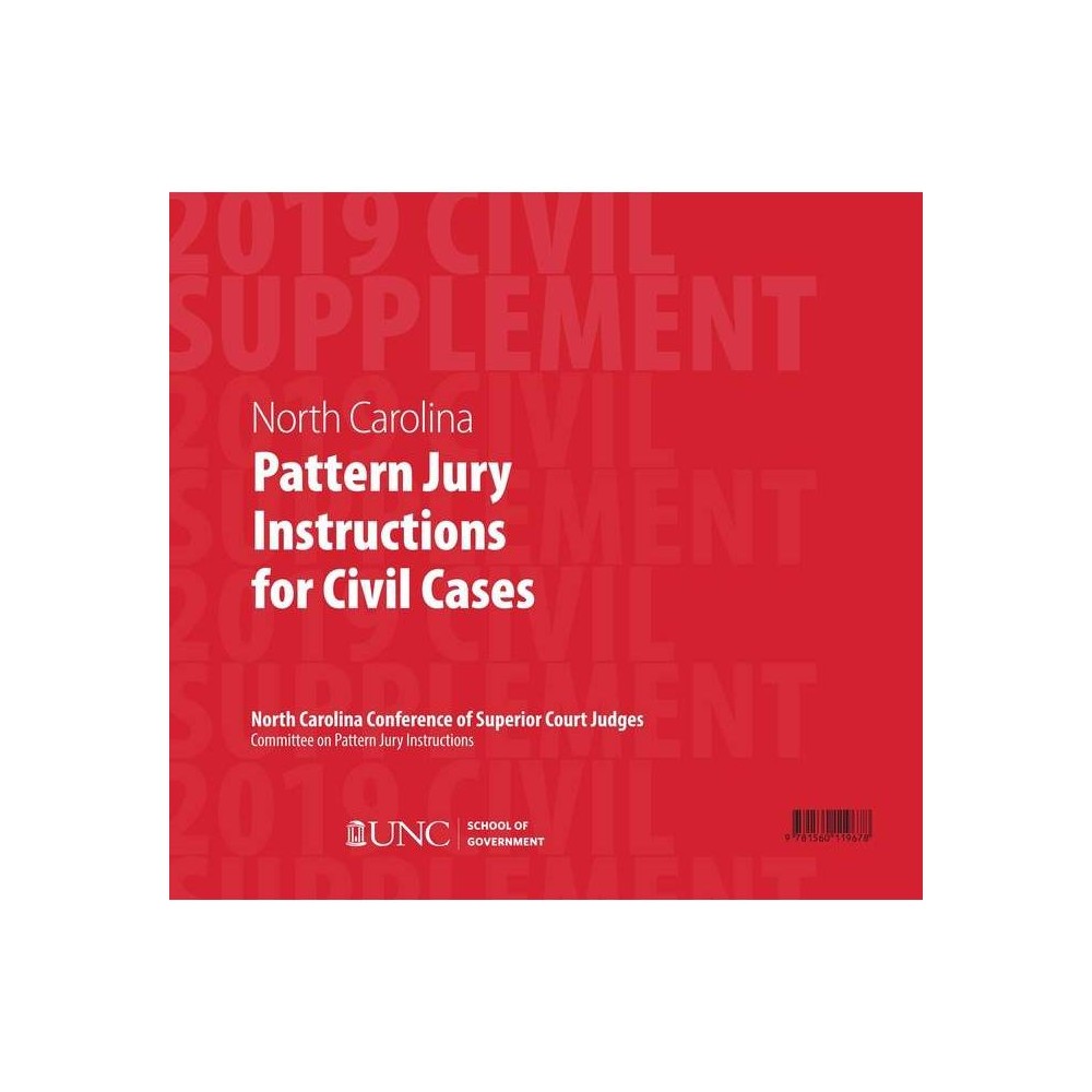ISBN 9781560119678 product image for June 2019 Supplement to North Carolina Pattern Jury Instructions for Civil Cases | upcitemdb.com