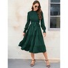 Coolmee Women Maxi Casual Dresses Spring Fall Fashion  Long Sleeve Ruffle Tiered Print Elegant Long Dress S Black - 4 of 4