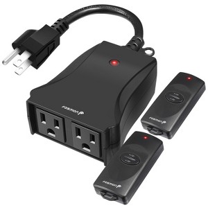 Fosmon WavePoint [ETL Listed] 1x Remote Outdoor Outlet, Wireless Outdoor Outlet Remote, 2x Remote Control Outdoor Outlet Plug - 1 of 4
