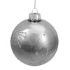 Northlight Glittered Snowflakes Shiny Christmas Ball Ornament - 4" (101mm) - Silver - 3 of 4