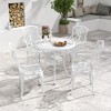 Costway 5 PCS Patio Cast Aluminum Bistro Set Dining Table & Chair with Umbrella Hole - 4 of 4