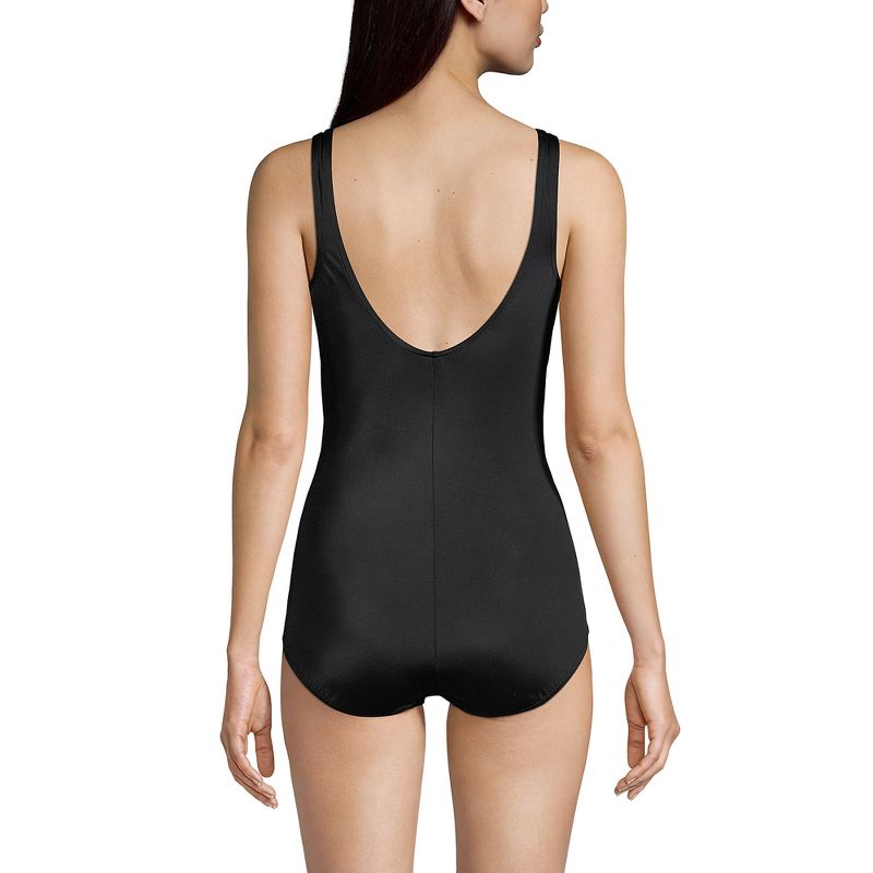 Lands' End Women's Chlorine Resistant Scoop Neck Soft Cup Tugless Sporty One Piece Swimsuit, 2 of 6
