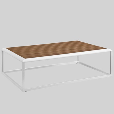 Stance Outdoor Aluminum Coffee Table White - Modway