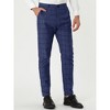 Lars Amadeus Men's Plaid Printed Slim Fit Flat Front Business Dress Pants - 2 of 4
