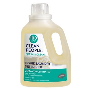 Clean People Liquid Laundry Detergent - Recyclable Packaging, Stain Fighting - Ultra Concentrated, Fresh & Clean - Laundry Soap 100 Loads - 1 of 4