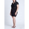 ELOQUII Women's Plus Size Textured Polo Shirt - 3 of 3