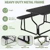 Outdoor Picnic Table and Bench Set, All Weather Camping Picnic Tables, for Outdoors Camping Backyard Deck Patio Poolside Dining Party, Black - 3 of 4