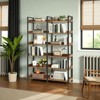 Mshliw 6-Tier Industrial Bookshelf, 67" Wooden Bookcase with Metal Frame, Freestanding Open Shelf Storage Rack for Home Office - 4 of 4