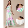 INSPIRE CHIC Women's Pleated Square Neck Sleeveless High Waist Casual Floral Flare A-Line Maxi Dress - 2 of 4