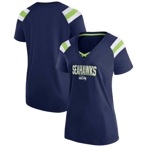 Nfl Seattle Seahawks Women's Authentic Mesh Short Sleeve Lace Up V-neck  Fashion Jersey : Target