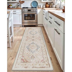 BAGOKIE Boho Floral Anti-Fatigue Kitchen Mat - 1 of 4