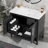 Bathroom Vanity with Sink Combo,Bathroom Storage Cabinet with Basin, Freestanding Bathroom Storage Vanity,Single Basin Bathroom Vanity Combo Black - 2 of 4