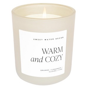 Sweet Water Decor Warm & Cozy 15oz Tan Matte Jar Candle - 1 of 3