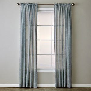 SKL Home By Saturday Knight Ltd Leaf Damask Window Curtain Panel - Blue - 1 of 4