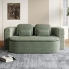 75'' Convertible Sofa Bed,2-in-1 Foldable Sleeper Sofa with Blanket and Pillows,Corduroy Chaise Lounge Sofa for Living Room-Maison Boucle - 3 of 4