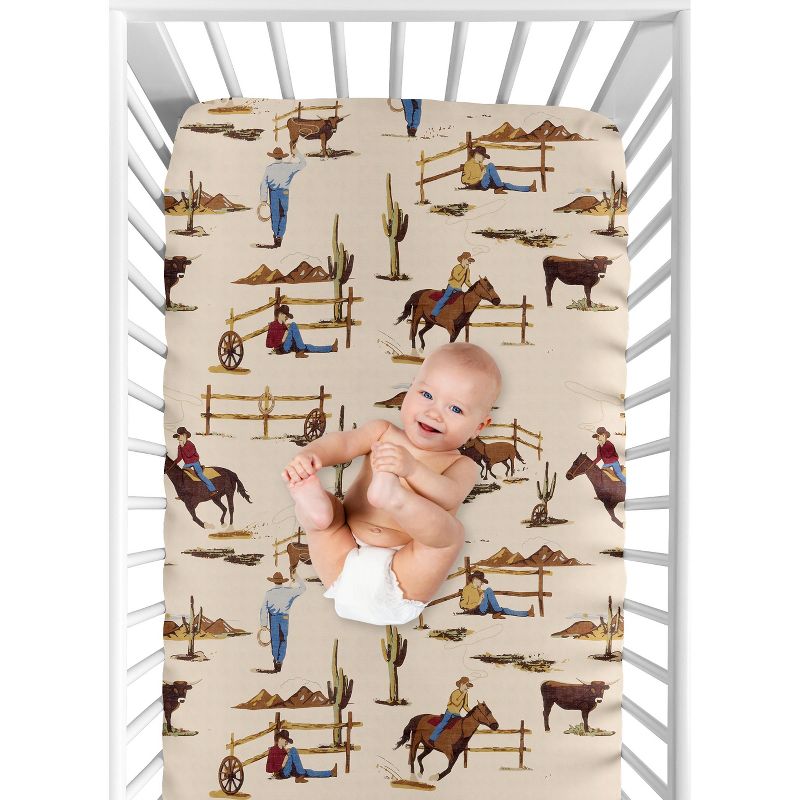 Sweet Jojo Designs Boy Baby Fitted Crib Sheet Wild West Cowboy Collection, 5 of 8